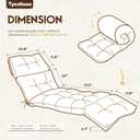 Waterproof Outdoor Chaise Lounge Chair Cushion 74.4 x 22 x 4.7 Inches Memory Foam Lounge Chair Cushions for Outdoor Furniture with Ties, Thickened Pool Chaise Lounge Chair Cushions, Brown