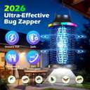 Rechargeable Bug Zapper Outdoor, 4200V Powerful Electric Mosquito Zapper 5-in-1 Portable & Wireless Bug Zapper Outdoor Cordless with 5000mAh Battery, Outdoor Waterproof Fly Zapper for Patio Camping