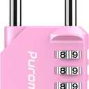 Puroma 1 Pack Combination Lock 4 Digit Locker Lock Outdoor Waterproof Padlock for School Gym Locker, Sports Locker, Fence, Toolbox, Gate, Case, Hasp Storage (Pink)
