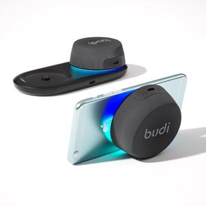 BUDI Magnetic Bluetooth Speaker, 5.3 Bluetooth Speakers Wireless,TWS Stereo Pairing Support for iPhone 17/16/15/14/pro for Home/Party/Outdoor/Beach, Gift for Men/Women(Black)