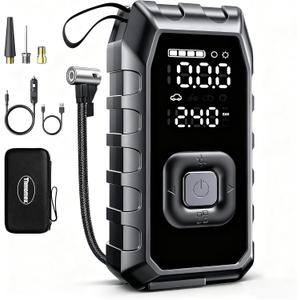 Tire Inflator Portable Air Compressor, 2X Faster Inflation Cordless Air Compressor, 20000mAh & 180PSI & Dual Cylinder, Electric Air Pump for Heavy-duty Vehicles, Car, Motorcycle, Bike, Ball