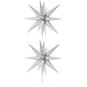 Double-Sided Foil Balloon Background Wall and Film Decorations for Birthday Parties and Events for Celebrations and Reunions, pack of 24 Gold Square Balloon, 2 pack silver star baloon