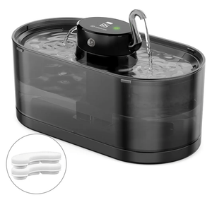 Cat Water Fountain Cordless, 108oz/3.2L Cengcen Wireless Cat Fountains for Drinking, Pet Water Fountains for Cats Indoor, Automatic Cat Water Dispenser Battery Operated 5000mAh Rechargeable, Black