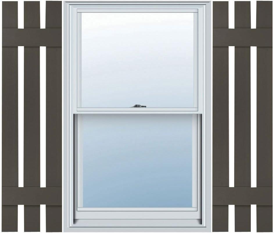 Builders Edge 12"W x 53"H, Custom Three Board Spaced (2 Batten) Shutters (Per Pair), 010 - Musket Brown