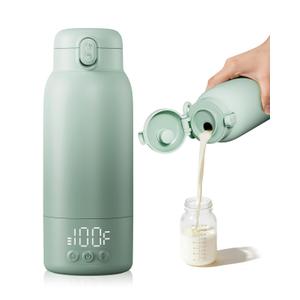 Portable Bottle Warmer for Travel, Baby Milk Warmer with Fast Heating & Long Battery Life, 17 Ounces Large Capacity Bottle Warmer with Long-Lasting Keep Warm Function, Green