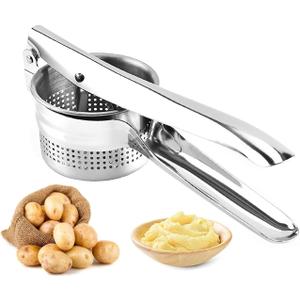 NEWLINE NY Stainless Steel Potato Presser Masher Ricer, Commercial Grade Tool to Press Mash Fruit or Food