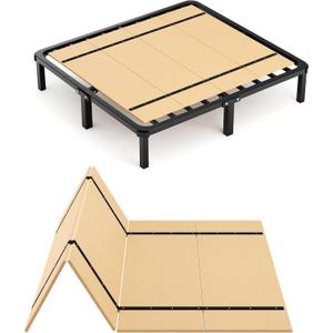 Imperius Foldable Box Spring, Bunkie Board, Bed Support Slats, Bed Boards for Under, Queen 64"X58"