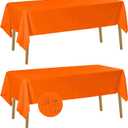 Fokitut 2 Pack Waterproof Rectangle Tablecloth, 60x120 Inch, Stain Resistant and Wrinkle Polyester Table Cloth, Fabric Table Cover for Kitchen Dining, Wedding, Party, Holiday Dinner-Orange