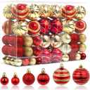 100 Pcs Christmas Ball Ornaments Set, Red and Gold Xmas Tree Decoration, Shatterproof Decorative Hanging Balls with Loop for Christmas Party Holiday Wreath Garland Home Decor