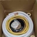 16ft Length Mini Split Line Set,1/4" 1/2" OD Copper Pipes Tubing and 3/8 White PE Thickened Insulated Coil with Flared Nuts for Mini Split Air Conditioner HVAC or Heat Pump System. (16Ft(1/4+1/2))