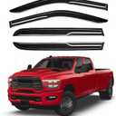 Canvcle RAM 2500 Rain Guards - Window Visors for Dodge RAM 2500 3500 Crew Cab 2019-2025 2026, Outside-Mount Tape-On Side Window Wind Deflectors for RAM 3500 Accessories, Vent Visors Shades Rainproof