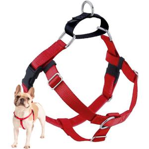 2 Hounds Design Freedom No Pull Dog Harness, Adjustable Harness, Easy Walking & Comfortable Control, Fits Small, Medium & Large Dogs, Solid Colors, Made in USA, 5/8" SM, Red