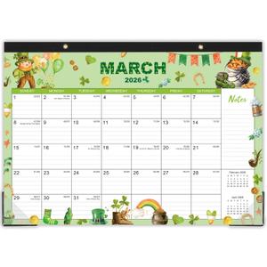 2026 Desk Calendar - Jan. 2026 - Dec. 2026, 12" x 17", 12 Months Calendar Pad with Corner Protectors, Cutting Line, Hanging Hole, Large Office Desktop Calendar - 12 Different Themes