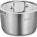 LOLYKITCH Tri-Ply 3 Quarts Stainless Steel Induction Cooking Pot,Small Stock Pot,Sauce Pot with Lid,Dishwasher and Oven Safe.