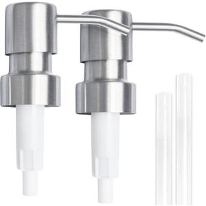 Bathroom Countertop Soap Dispensers (Brushed Nickel, 2 Pack)