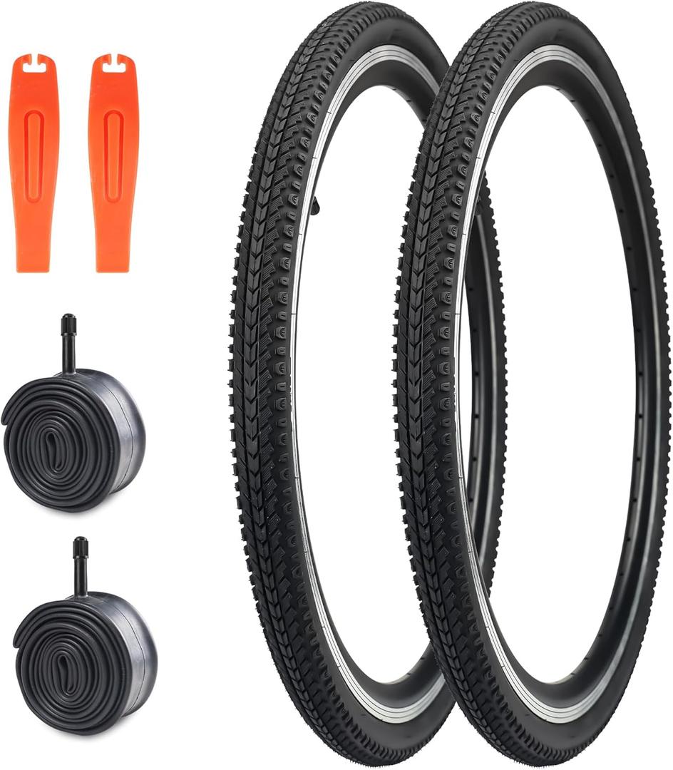 2 Pack 26x1.5 Bike Tire with Tubes City Bike Tire Mountain Bike Vintage Bicycle Tire Compatible Replacement Bicycle Tire
