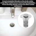 2 Pack Pop-Up Bathroom Sink Stoppers, Universal 3-in-1 Sink Plug with Removable Filter Basket Fits 1.1"1.26" Drain Holes, Haircatcher Drain Strainer for Sinks Wash Basin & Floor Drains