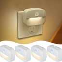 Sossi Motion Sensor Night Light Plug in 4 Pack,10-60Lm Stepless Dimming,3 Light Modes with Memory, Smart Night Lights Plug Into Wall Sensor, Dusk to Dawn Sensor for Bedroom, Toilet, Hallway, Kitchen