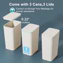 N. NETDOT 3 Pack Small Trash Can with lid, 3 Gallon Bathroom Trash Can,Garbage Can Slim Trash Bin Waste Basket for Bathroom,Kitchen,Bedroom,Living Room,Office,Laundry - Off White