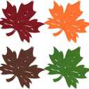 Tatuo 8 Pcs Thanksgiving Maple Leaf Placemats Thanksgiving Harvest Maple Leaf Shaped Placemats Felt Non-Slip Table Mats Coasters for Autumn Fall Home Dinner Table Decor(16.5 x 16.5 Inch)