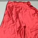 Mist Azur Women Silky Satin Side Split Skirt High Waist Elastic Elegant A Line Midi Skirts for Women (Medium, Red-02)