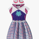 Marvel Spidey & His Amazing Friends Ghost Spider Girls Cosplay Hooded Tulle Dress for Toddler and Big Kids 7