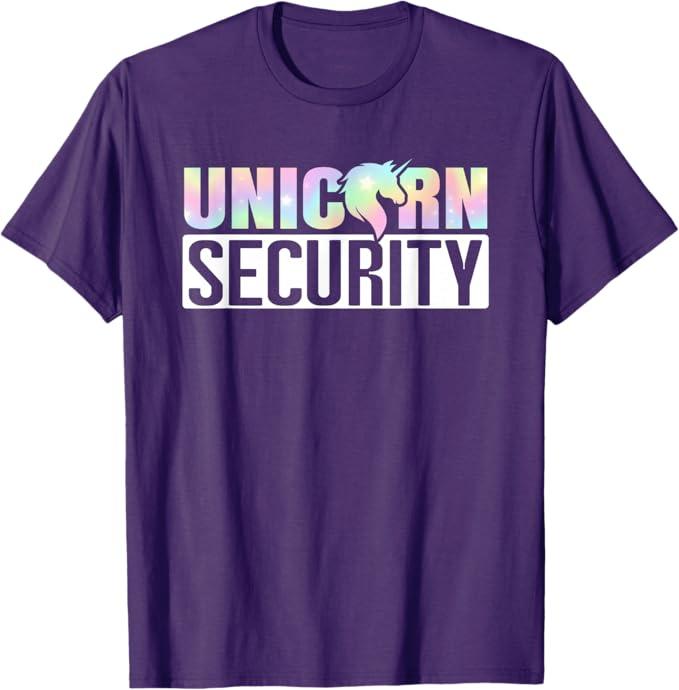 Halloween Mom Dad Daughter Adult Costume Unicorn Security T-Shirt