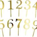 0-9 Number For Cake Topper, 20 Pcs Shiny Gold Acrylic Number Cake Toppers for Birthday Party Wedding Anniversary