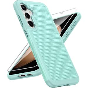 FNTCASE for Samsung Galaxy S23-FE Case: Dual Layer Protective Heavy Duty Cell Phone Cover Rugged Full Body Drop Protection Military Grade Shockproof Phone Case (Mint Green)
