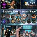 Smart Watches for Men with Flashlight(Answer/Make Calls),1,43" AMOLED Military Rugged Tactical Smartwatch,5ATM Waterproof/Heart Rate Monitor/Fitness Tracker for iOS Android,3-Bead (Large)