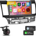 Android 13 Car Stereo for Mitsubishi Lancer 2008-2017 with Carplay Android Auto - [2+64G] 10.1 inch HD Touch Screen Radio GPS Navigation WiFi HiFi + AHD Backup Camera
