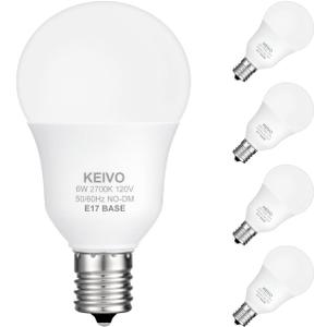 E17 Intermediate Base LED Light Bulbs, 6W(60 Watt Equivalent), Warm White 2700K, 600lm, G14 LED Bulb for Ceiling Fan, Non-Dimmable, Pack of 4