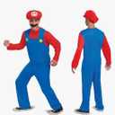 Disguise mens Mario Costume, Official Nintendo Super Mario Bros Adult Costume With Hat and Mustache Large