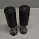 Electric Salt and Pepper Grinder Set Automatic Battery Pepper Mill Shakers Adjustable Coarseness Upgraded Larger Capacity with Led Home and Kitchen Appliances Birthday Gifts for Women Mom (Black/Black)