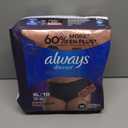 Always Discreet Boutique Incontinence and Postpartum Underwear for Women, Maximum Protection, Extra Large, Black, 16 Count