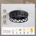 13 inch Black Flush Mount Ceiling Light Fixture,3-Light Light Fixtures Ceiling Mount for Hallway,Hall,Kitchen,Farmhouse (1 Pack)