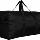 Extra Large Storage Duffle Bag with Zippers and Handles, Big Foldable Duffle Bag for Travel (Black)