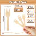 500 Pcs Mini Bamboo Forks 3.54 Disposable Small Wood Appetizer Forks Bulk for Tasting, Party, Serving, Cocktail Parties, Fruits