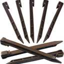 30 PCS Brown Landscape Edging Garden Stakes, 10 Inch Landscaping Anchoring Spikes Heavy Duty Plastic Garden Netting Ground Stakes Brown for Edging & Terrace Board