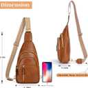 SUOSDEY Sling Bags for Women - Crossbody Leather Sling Backpack Chest Shoulder Bags for Casual Traveling Hiking Cycling