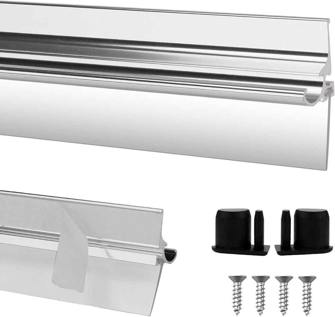 32” Shower Door Drip Rail With Sweep compatible with Chrome Framed Shower Door Bottom for Sliding Glass Shower Doors bottom Replacement Parts