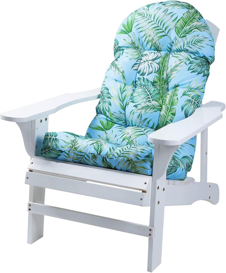 Enipate Tropical Print Adirondack Chair Cushions 44x19x4 inch, Weather Resistant Patio Chair Seat Cushion, Tufted Thicken Outdoor High Back Rocking Chair Pads (Floral 02)
