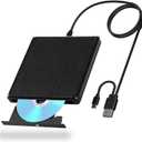 External CD/DVD Drive for Laptop, USB 3.0 and Type-C USB CD/DVD External Drive DVD Burner, DVD Drive USB External with Extended Data Cable, Portable CD Burner for Mac OS Windows Linux