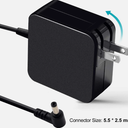 PC AC Adapter DL65200325 65W 3.25A 1.8A 100-240V Charger Black L Shape Tip