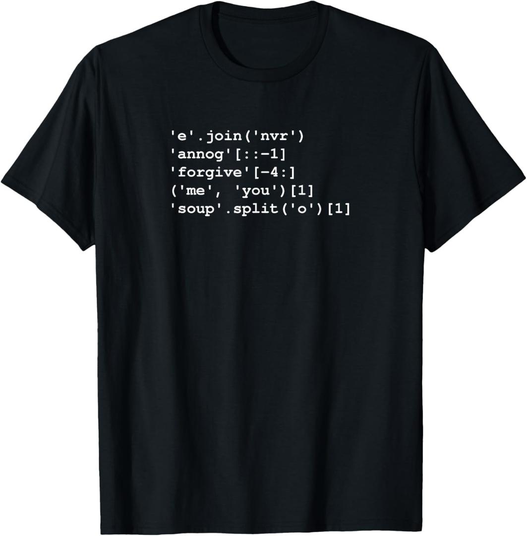 Rick Roll in Python Funny Coding T-Shirt (Small, Black)