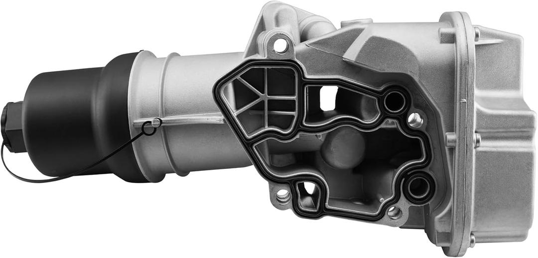 Aluminum Engine Oil Cooler Filter Housing Compatible with Audi A3 2006-08 A4 2005-09, Fit for Volkswagen Golf 2012-13 GTI Jetta Passat 2006-08, Replace 06F115397J 06F115397E 06F115397F