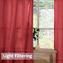 YoungsTex Red Linen Curtains 84 Inches Long for Living Room, Light Filtering Drapes with Grommet Semi Sheer Privacy for Bedroom Dining Room, 2 Panels, 52 X 84 Inch (Sliver-red Color)