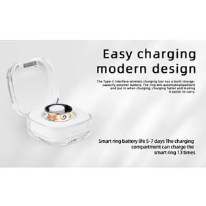 Smart Ring for Women Men, Health Fitness Tracker Ring, IP68 Waterproof Rings, Sleep Ring with Charging Case and Ring Protector, Remote Photography, Family Care, No App Fees(Silver), Size 9