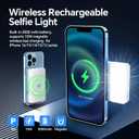 Magnetic Selfie Light, 92 LED Selfie Light with 12 Lighting Mode,10W Magnetic Wireless Charging for iPhone 16/15/14/13/12 Series