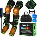 Lunix LX10 Full Leg Massager for Circulation, Compression Boots for Circulation, Leg Recovery Compression System, Pain Relief for Legs and Feet, Green